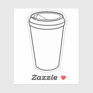 Sticker Création graphique de tasse de café à emporter vin
