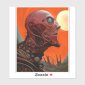 Sticker Créature Alien Sci-fi Horreur Art (Feuille)