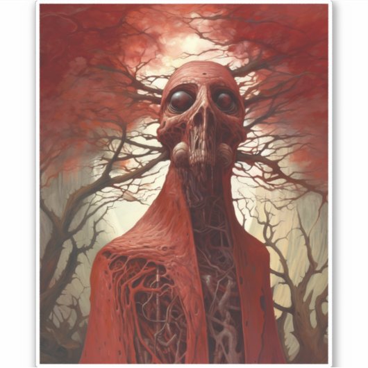 Sticker Créature Alien Sci-fi Horreur Art (Devant)