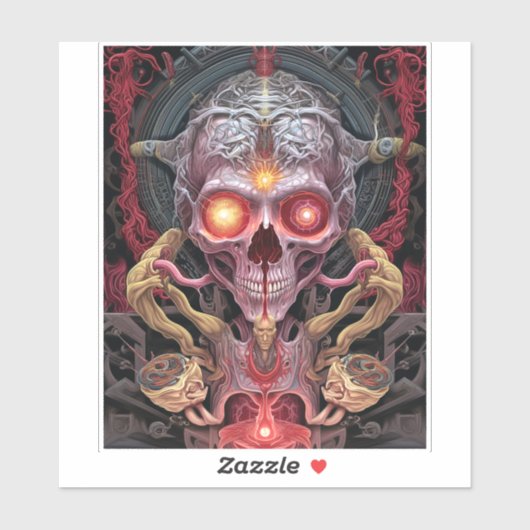 Sticker Créature Alien Surreal Horror Art (Feuille)