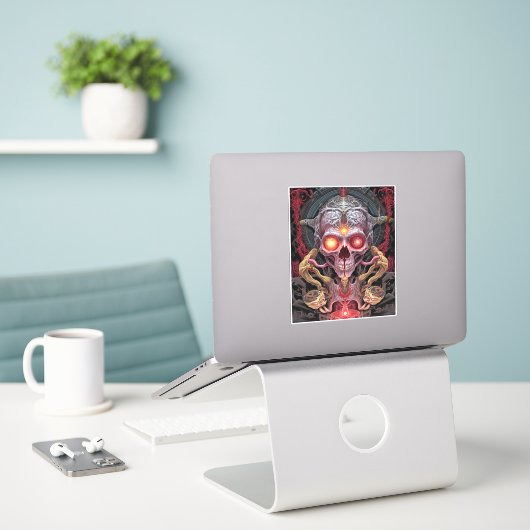 Sticker Créature Alien Surreal Horror Art (Ordinateur portable sur le bureau)