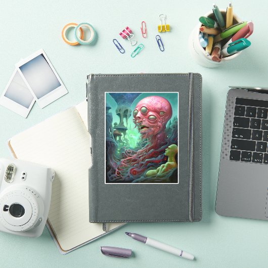 Sticker Créature Alien Surreal Horror Art (Couverture iPad)