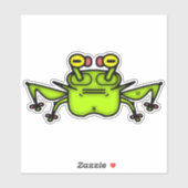 Sticker Créature de dessin animé étrange Grenouille Grinch (Feuille)