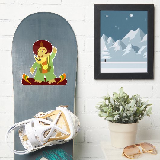 Sticker Créature de dessin animé monstre funky design mign (Snowboard)