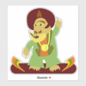 Sticker Créature de dessin animé monstre funky design mign (Feuille)