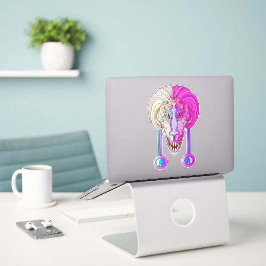 Sticker Créature dinosaure (Ordinateur portable sur le bureau)