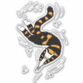 Sticker Créature Drôle Cat Avec Squelette Mains Baignade (Devant)