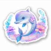 Sticker Créature Mer Dauphin Cute (Devant)