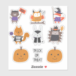 Sticker Créatures boisées d'Halloween super mignonnes