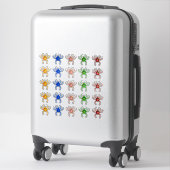 Sticker Créatures de crabe alien néon (Sur valise)