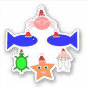 Sticker Créatures de la mer de Noël (Devant)