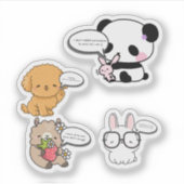 Sticker Créatures Mignonnes et Impertinentes Protégeant Ma (Devant)