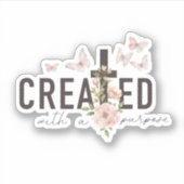 Sticker Créé dans un but (Devant)