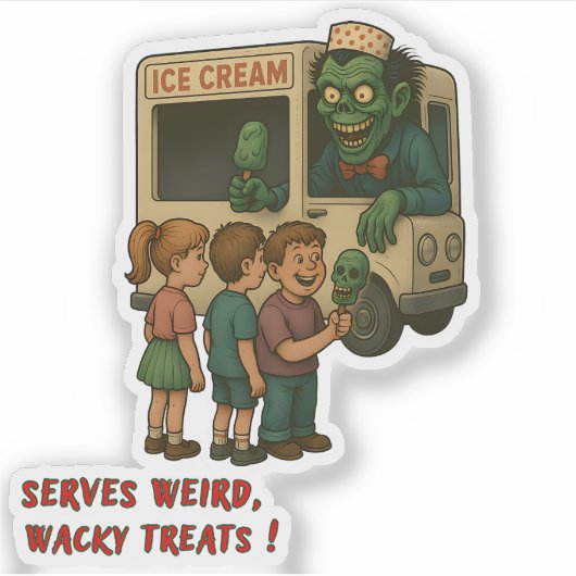 Sticker Creepy Ice Cream Truck – Weird & Wacky Horror Trea (Devant)