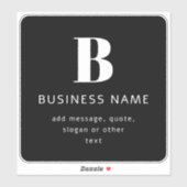 Sticker Créer un nom commercial, un monogramme et un texte (Feuille)