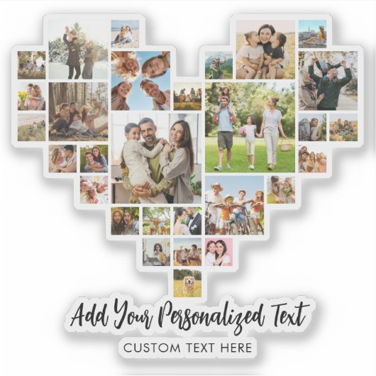 Sticker Créer votre propre coeur en forme de collage photo (Devant)