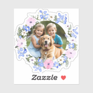 Sticker Créer votre propre photo florale entourée