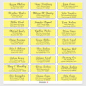 Sticker Créez votre propre adresse d'invité Mariage Jaune (Feuille)