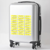Sticker Créez votre propre adresse d'invité Mariage Jaune (Sur valise)