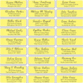 Sticker Créez votre propre adresse d'invité Mariage Jaune (Devant)