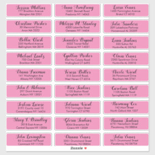 Sticker Créez votre propre adresse d'invité Mariage rose n