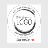 Sticker Créez votre propre cercle de logo commercial blanc (Feuille)