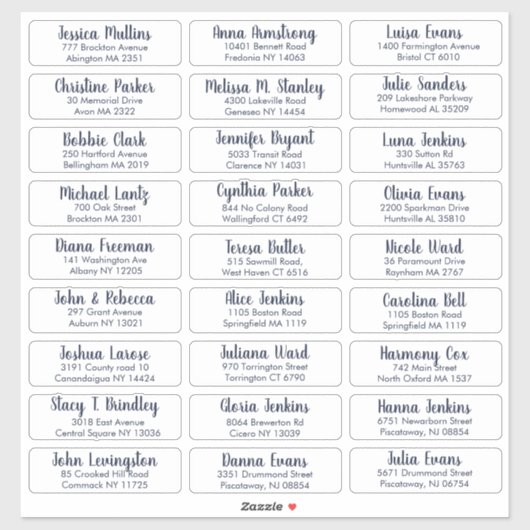 Sticker Créez Votre Propre Élégante Adresse D'Invité De Ma (Feuille)