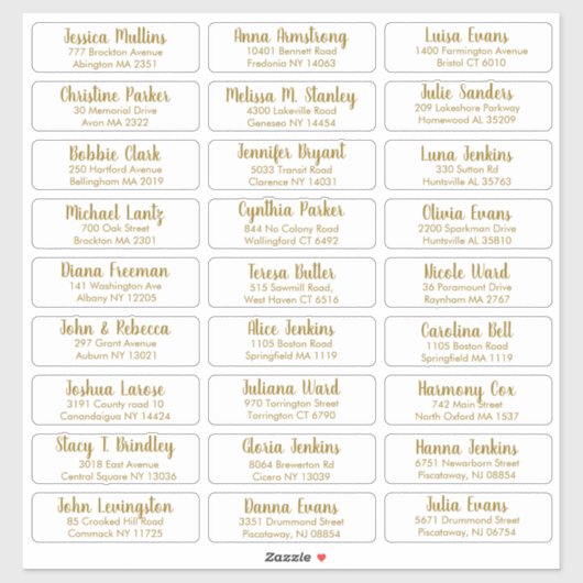 Sticker Créez Votre Propre Élégante Adresse D'Invité De Ma (Feuille)