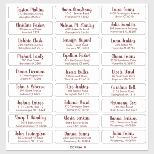 Sticker Créez Votre Propre Élégante Adresse D'Invité De Ma (Feuille)