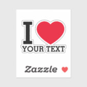Sticker Créez votre propre Funny que j'aime (Feuille)