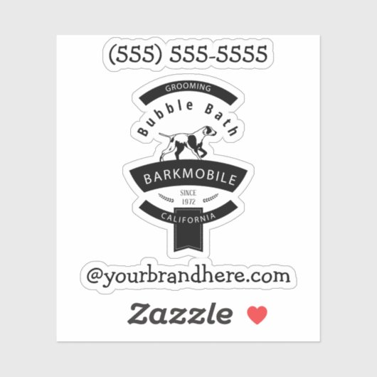 Sticker Créez votre propre logo de chien de nom personnali (Feuille)