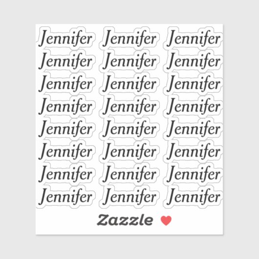 Sticker Créez Votre Propre Nom Personnalisé Élégant (Feuille)