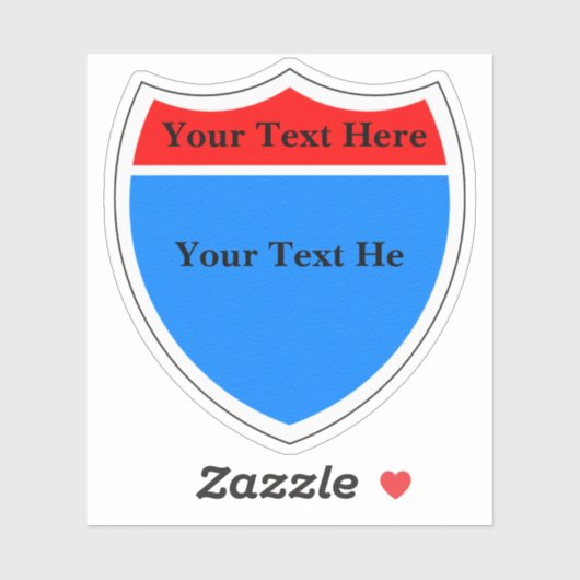 Sticker Créez votre propre panneau routier inter-États (Feuille)