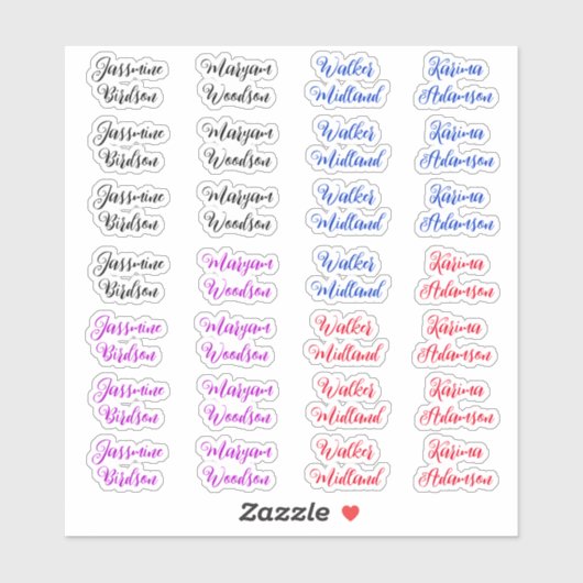 Sticker Créez Votre Propre Script Nom Complet (28 Balises  (Feuille)