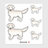 Sticker Crème anglaise Golden Retriever mignon chien de de (Feuille)