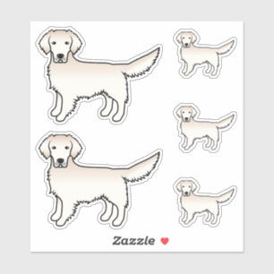 Sticker Crème anglaise Golden Retriever mignon chien de de