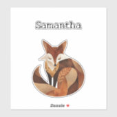 Sticker Crème Brown cool Orange Fox (Feuille)