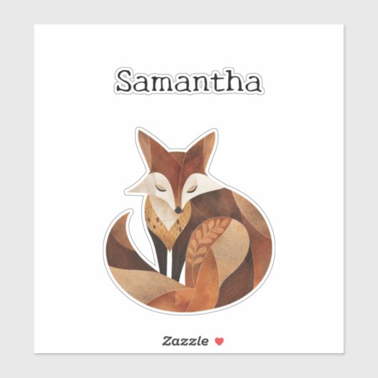 Sticker Crème Brown cool Orange Fox (Feuille)