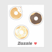 Sticker Crème chocolat beignets avec bouchées 3x set (Feuille)