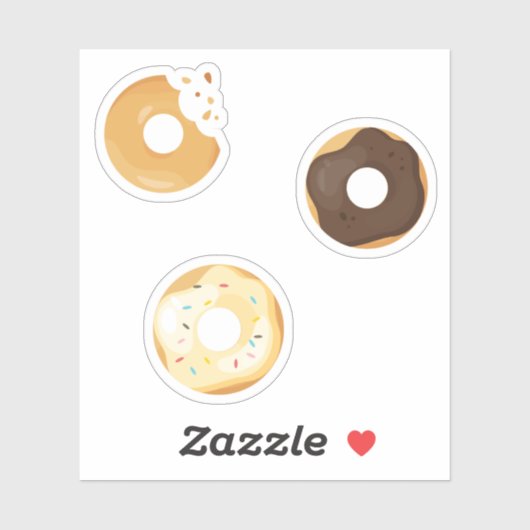 Sticker Crème chocolat beignets avec bouchées 3x set (Feuille)