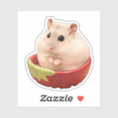 Sticker Crème dans une coupe de fraise (Feuille)