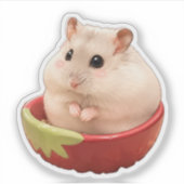 Sticker Crème dans une coupe de fraise (Devant)