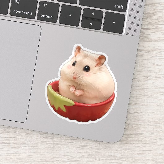 Sticker Crème dans une coupe de fraise (Détail)