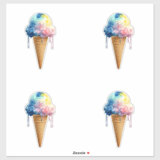 Sticker Crème Glacée (Feuille)