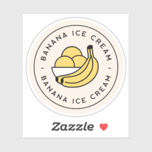 Sticker Crème glacée à la banane esthétique mignonne