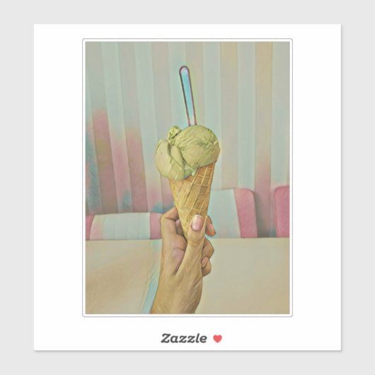 Sticker Crème glacée au chocolat (Feuille)