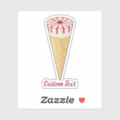 Sticker Crème glacée au cône de sucre (Feuille)
