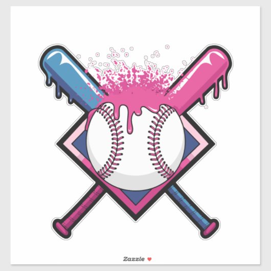 Sticker Crème Glacée Baseball Drip Amoureux de Baseball (Feuille)