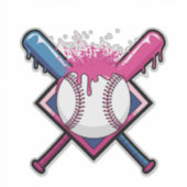 Sticker Crème Glacée Baseball Drip Amoureux de Baseball (Devant)