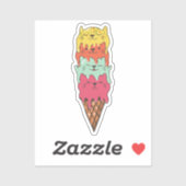 Sticker Crème glacée de chats mignonne | Kawaii Kittens (Feuille)